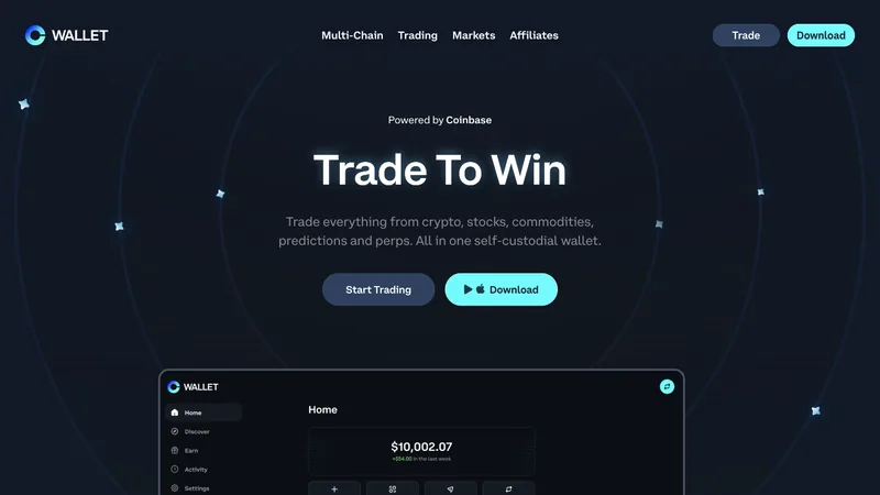 Coinbase Wallet official website homepage for the self-custody multichain wallet